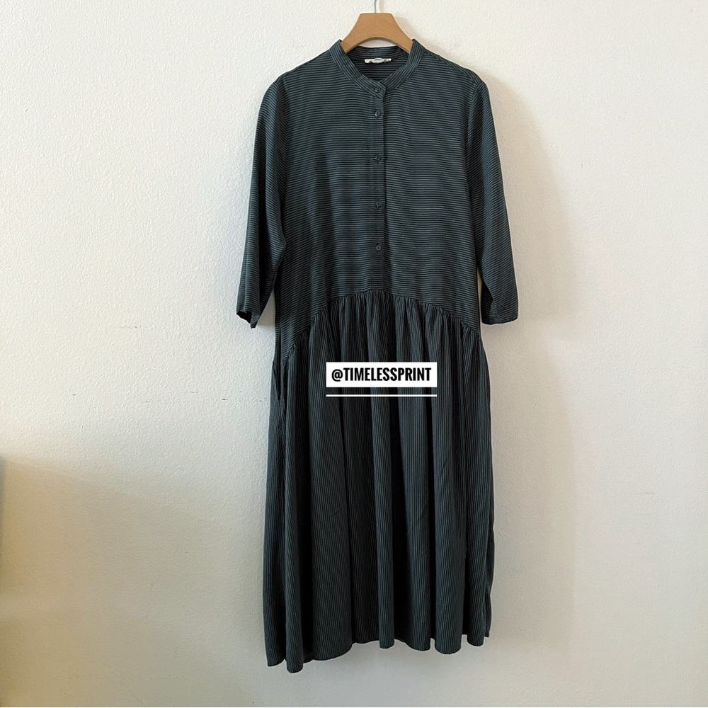 Roolee Missing You Green / White Stripes Tunic Dress - Picture 3 of 5